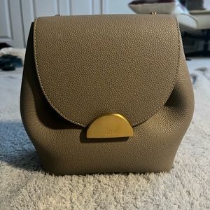 Polene Uno Mini bag in grey textured leather/Never used - like new